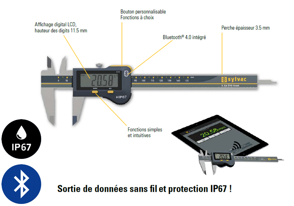 Pied à coulisse Sylvac modèle S_cal Evo Smart