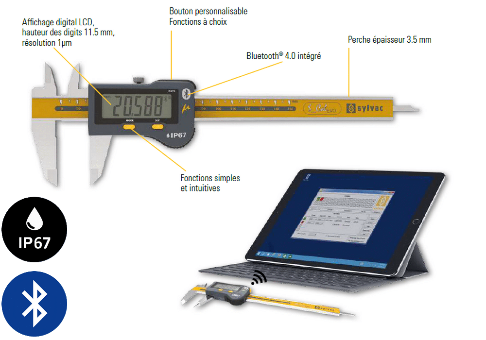 Pied à coulisse Sylvac modèle S_Cal Evo Smart Micron