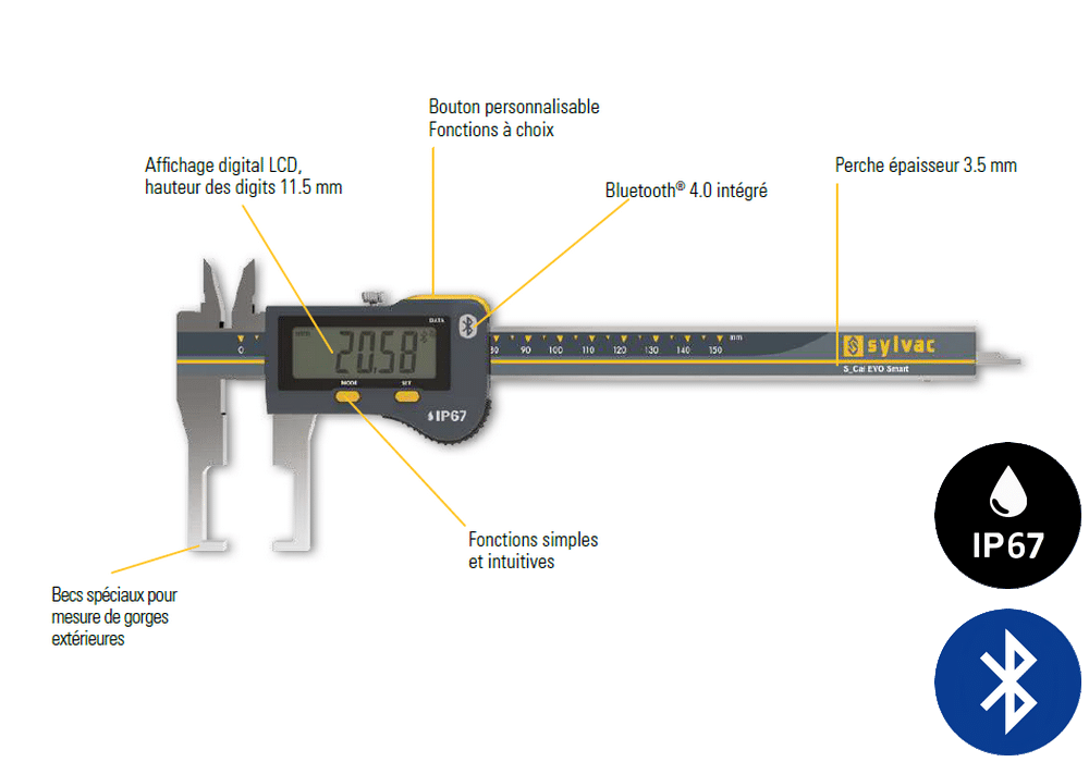 Jauge profondeur S-Depth Evo rotary pin - Trimos Sylvac France