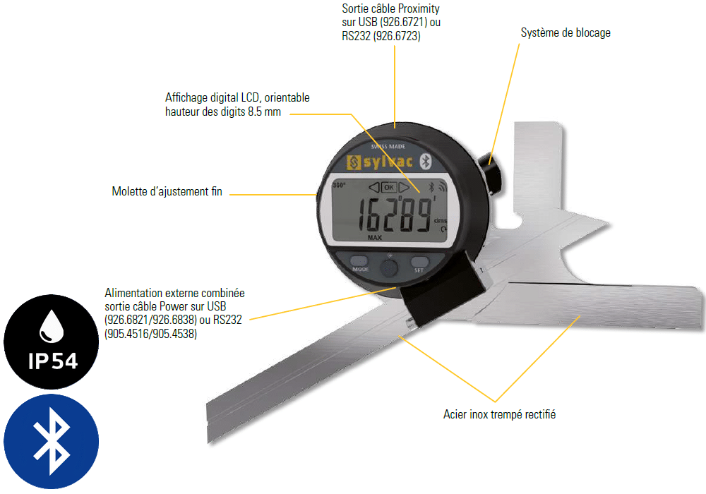 Mesureur d'angles S23 Smart Sylvac