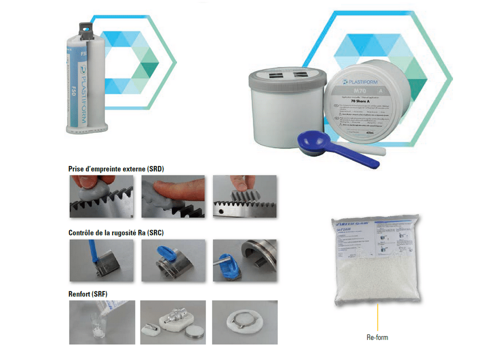 Prise d'empreinte Plastiform - Produits pâteux visqueux et re-form SRC, SRD, SRF SRL